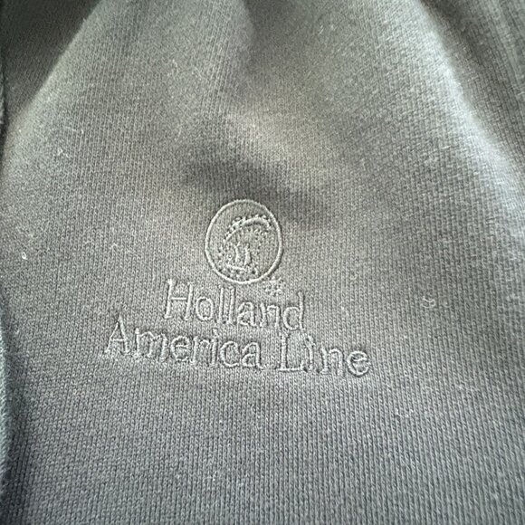 Holland America Line Black Sweatshirt Hoodie Size M Zip-Up Embroidered Logo - Picture 4 of 11